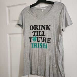 Maurices Gray Graphic Tee with Black and Green Print L